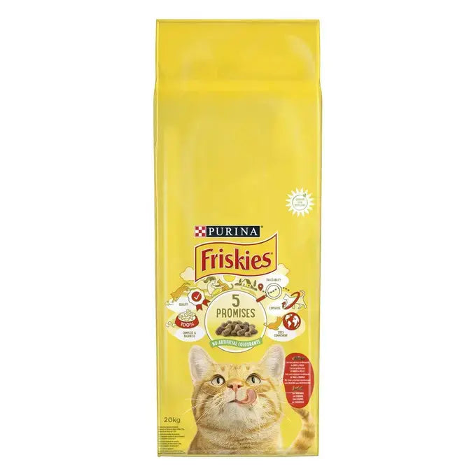 Friskies® Βοδινό Κοτόπουλο Λαχανικά 20 kg + Δώρο 3 κονσέρβες Gourmet Gold Πατέ Κοτόπουλο 85gr