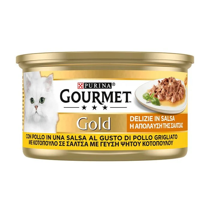 Purina Gourmet Gold "Η Απόλαυση της Σάλτσας" με κοτόπουλο σε σάλτσα ψητού κοτόπουλου 85gr