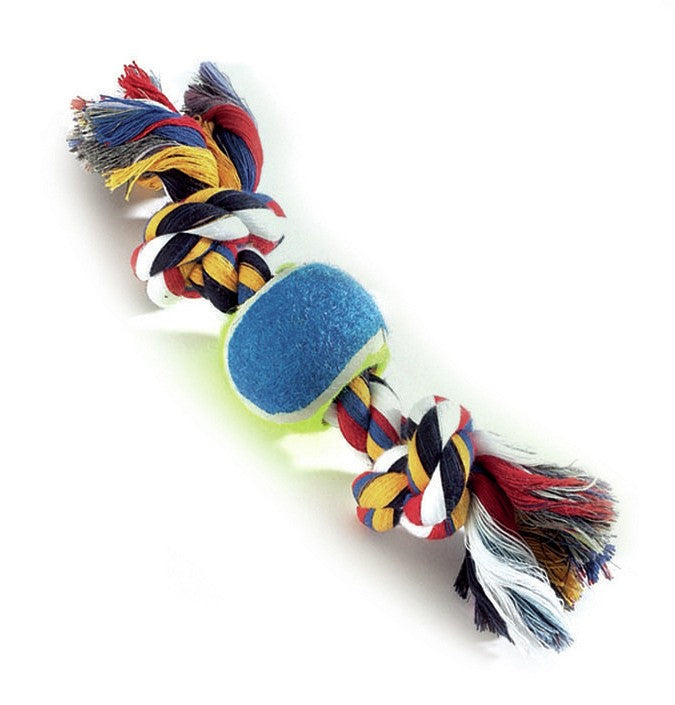 Κόκκαλο από βαμβακερό σχοινί με μπάλα, ιδανικό για παιχνίδι και μάσηση Camon