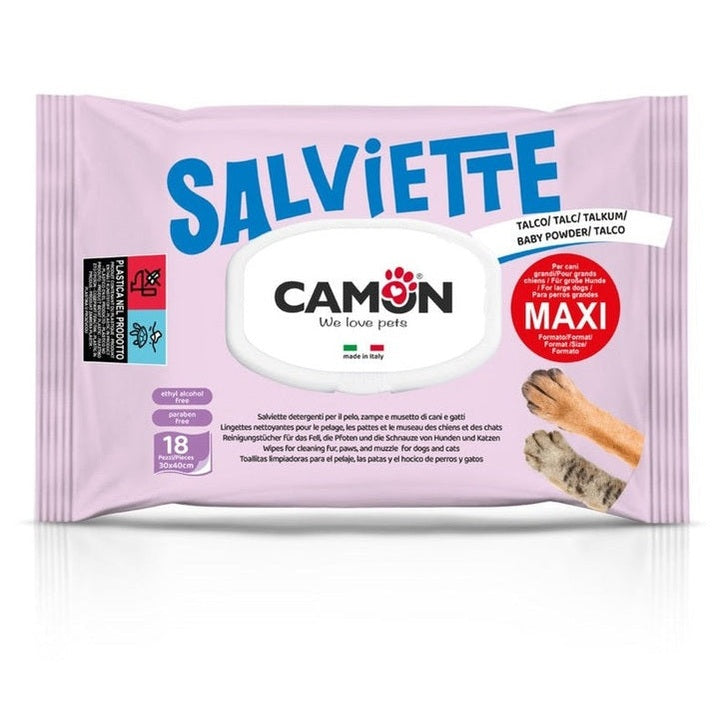 Υγρά Μαντηλάκια Καθαρισμού Maxi με Άρωμα Baby Powder Camon