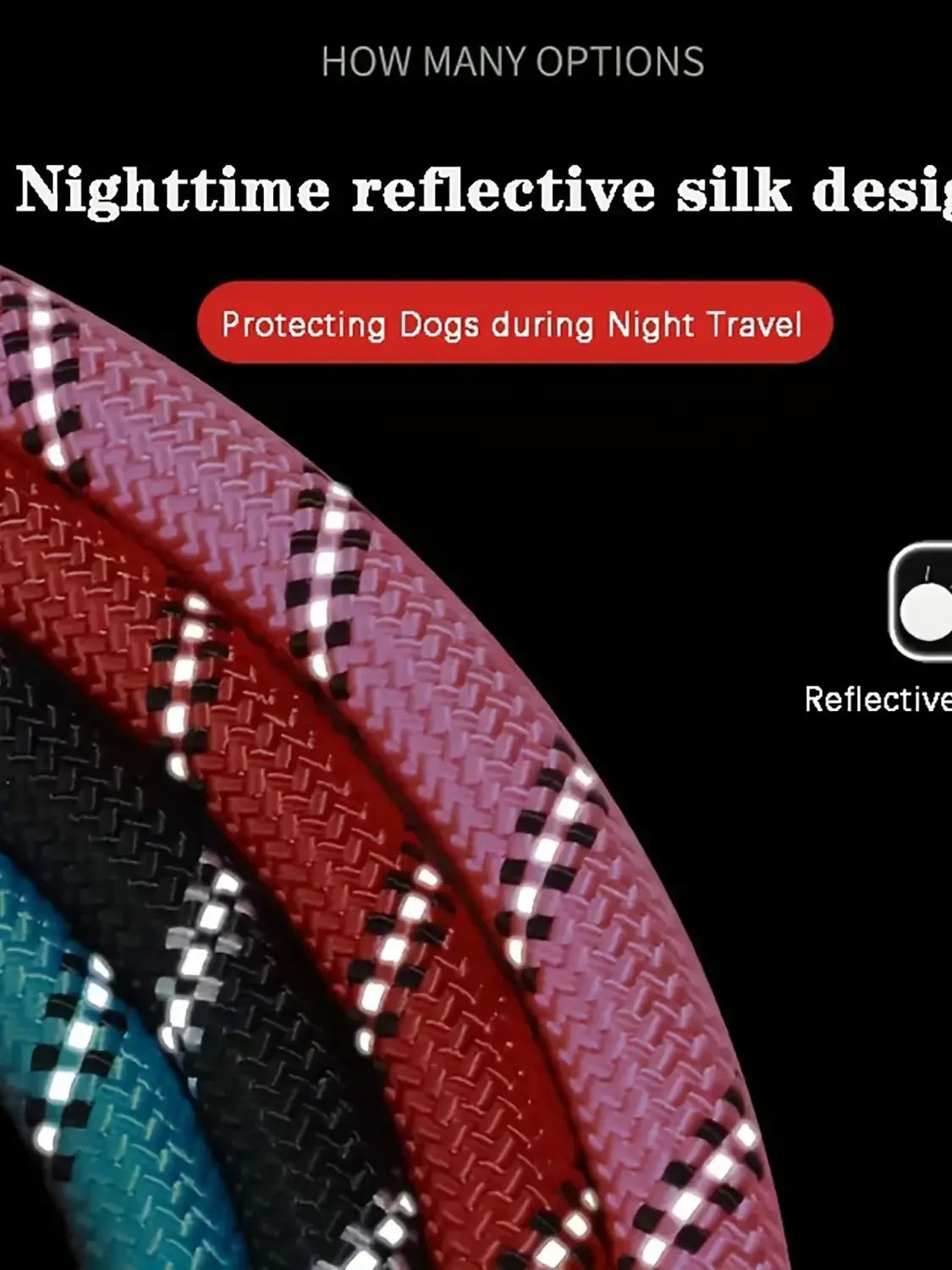 «Αντανακλαστικό λουρί σκύλου με άνετη, επενδεδυμένη λαβή – Διπλό, ανθεκτικό σκοινί για ισχυρούς σκύλους – Ενισχύει την ασφάλεια και τον έλεγχο κατά το περπάτημα.»