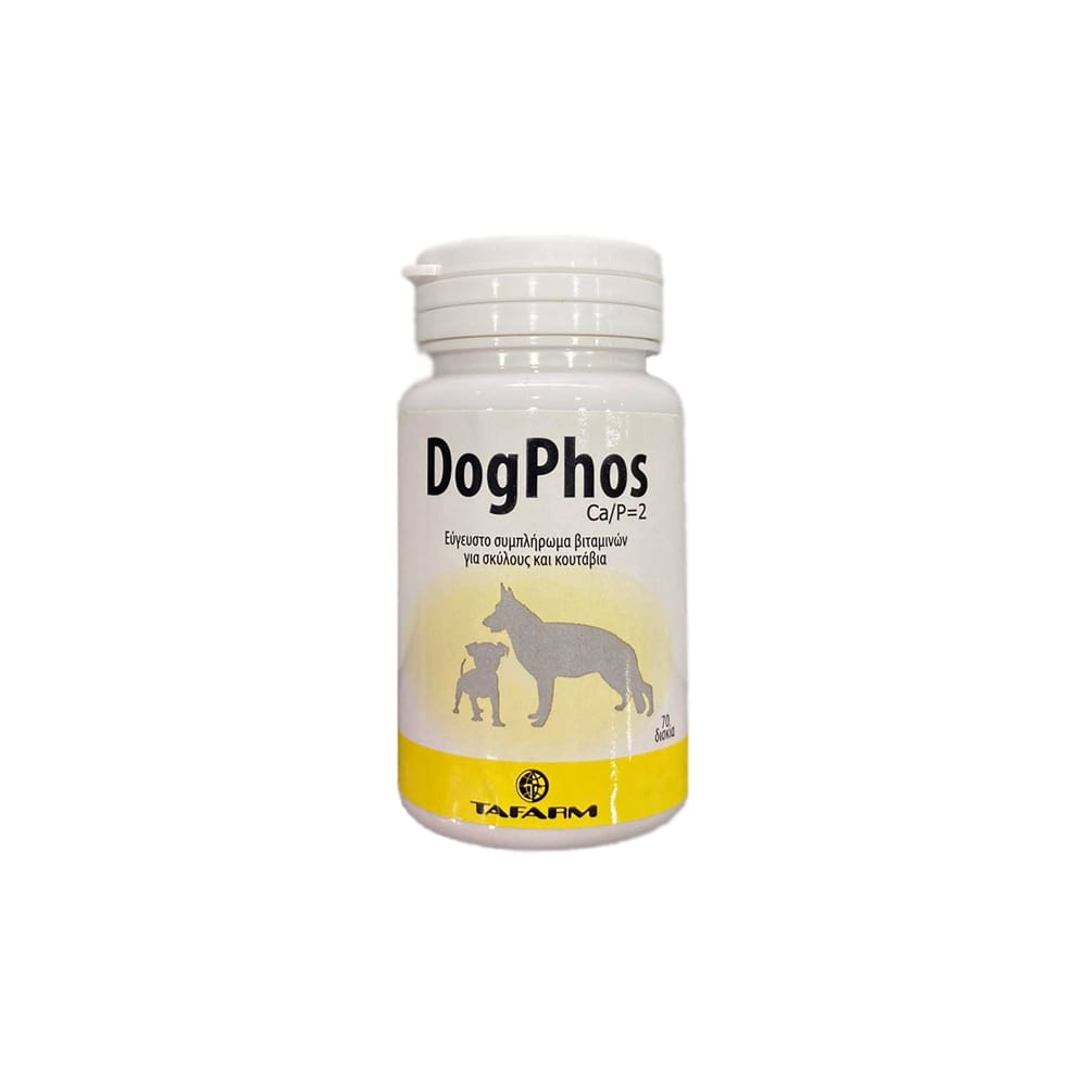 Tafarm Dog Phos Ca/P=2 70tabs – Συμπλήρωμα Διατροφής για Σκύλους & Κουτάβια