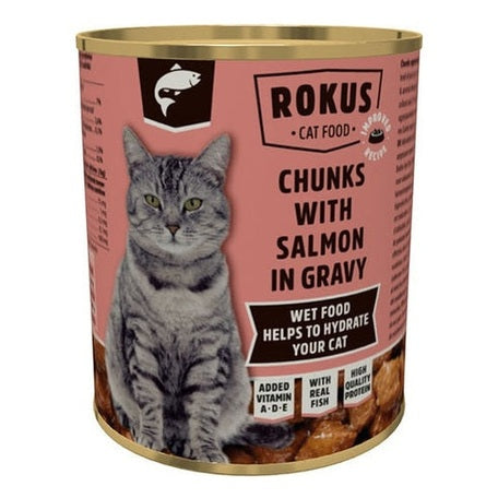 Rokus Υγρή Τροφή για Ενήλικες Γάτες σε Κονσέρβα με Σολομό 810gr